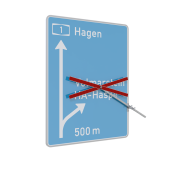 Crossing out | one-sided securing | with 30 mm extension tube and 50 mm leg width | length: 1200 mm, extension arm length: 1500 mm
